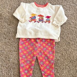 The Children's Place Cream and Pink Plaid Set